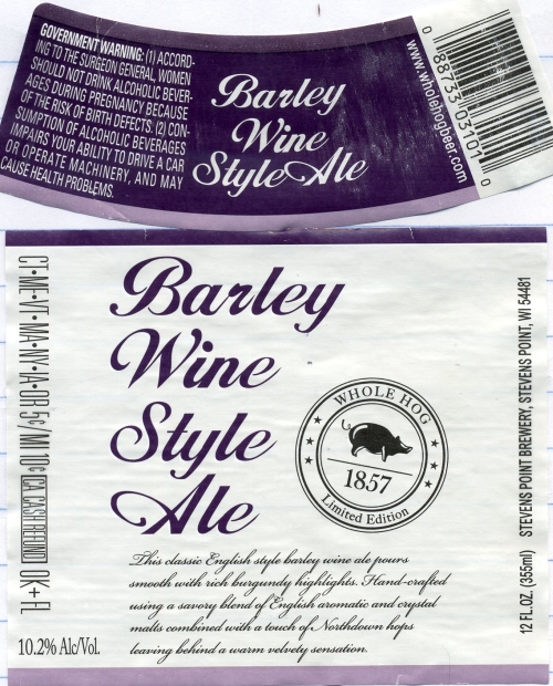 Whole Hog Barleywine Style Ale